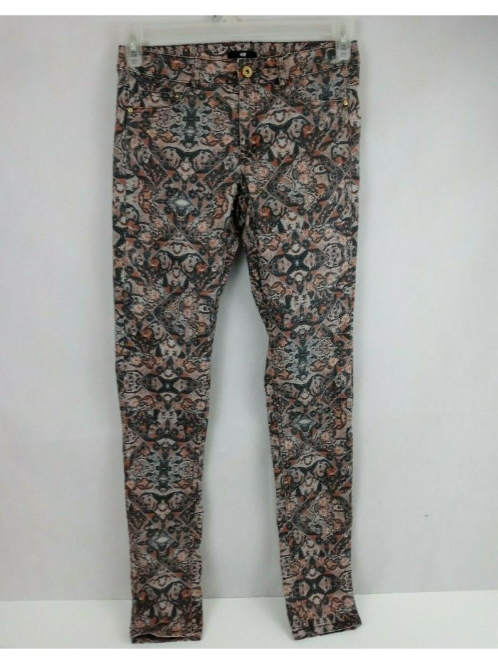 H&M Women's Floral Aztec Straight Leg Jeans Size 8